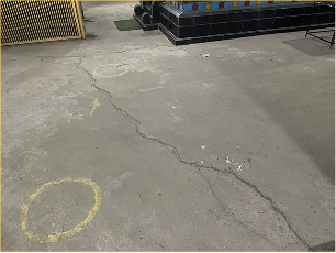 Cracked towards entrance to main sanctum